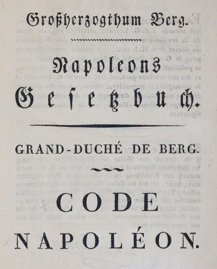 Große Abbildung Nr.1: 144-278 Napoleons Gesetzbuch.: (Juridica und Kriminologie, Code Napoleon)