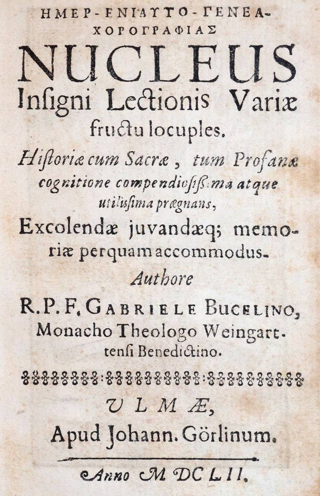Große Abbildung Nr.1: 144-28 Bucelinus,G.: (Alte Drucke, Handschriften und Theologie)