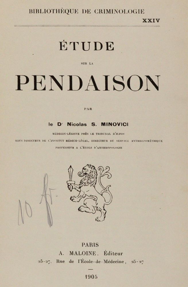 Große Abbildung Nr.8: 144-282 Minovici,N.S.: (Juridica und Kriminologie)