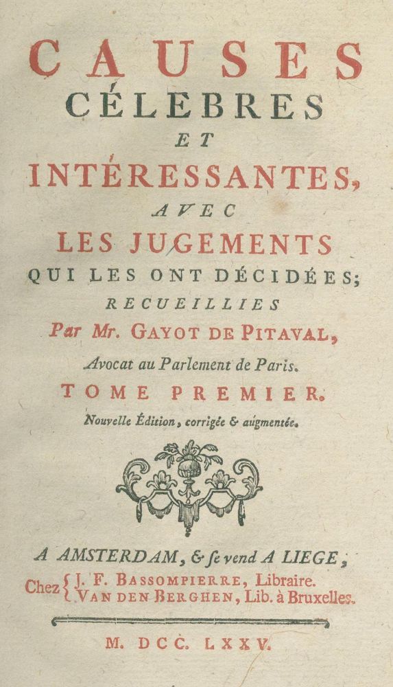 Große Abbildung Nr.1: 144-283 Pitaval,G.: (Juridica und Kriminologie)