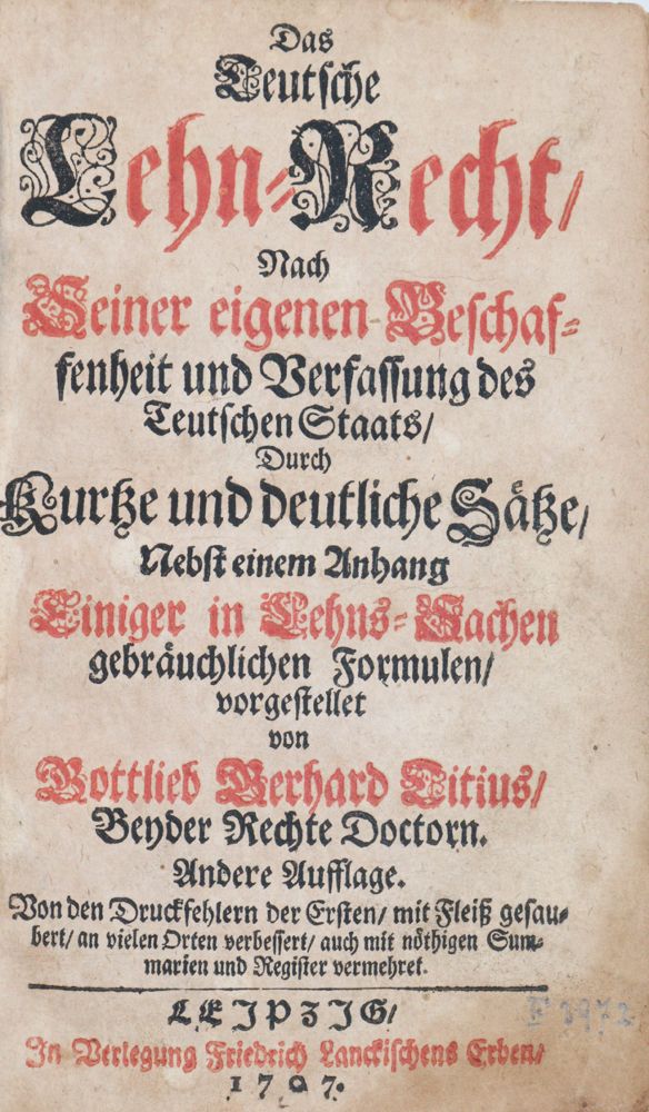 Große Abbildung Nr.1: 144-286 Titius,G.G.: (Juridica und Kriminologie)