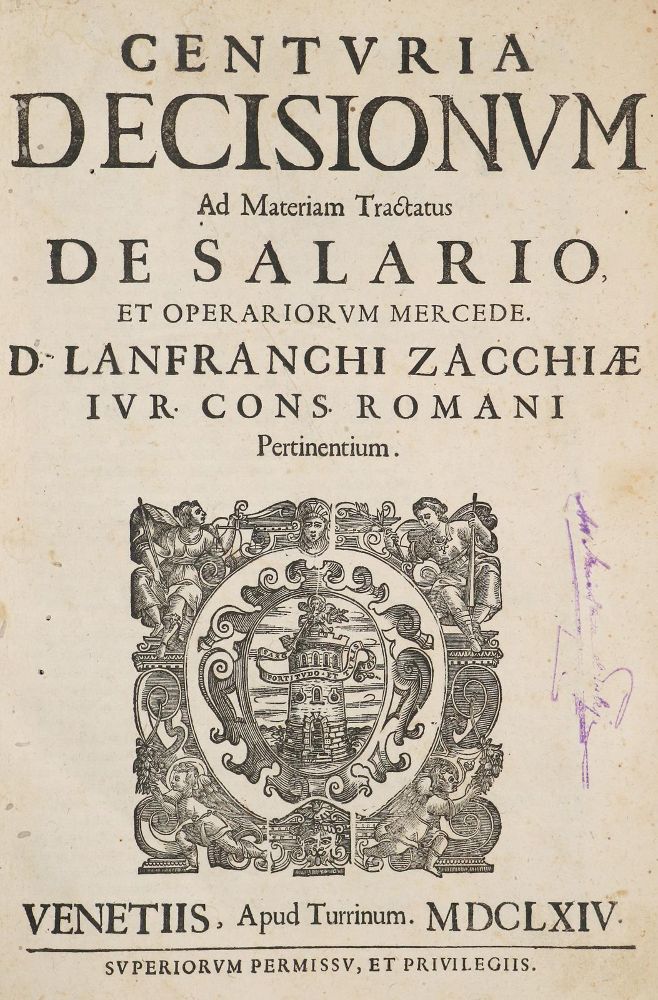 Große Abbildung Nr.1: 144-288 Zacchia,L.: (Juridica und Kriminologie)