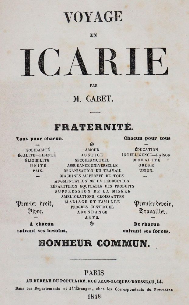 Große Abbildung Nr.1: 144-296 Cabet,E.: (Jus der Bibliothek v. Prof. Thomas Würtenberger)