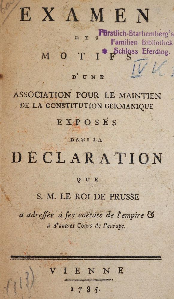Große Abbildung Nr.1: 144-304 Examen des motifs: (Jus der Bibliothek v. Prof. Thomas Würtenberger)