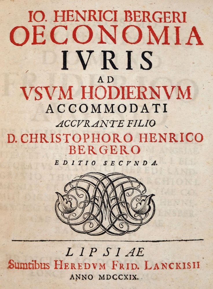 Große Abbildung Nr.1: 144-316 Berger,J.H.v.: (Jus der Bibliothek v. Prof. Thomas Würtenberger, Juridica und Kriminologie)