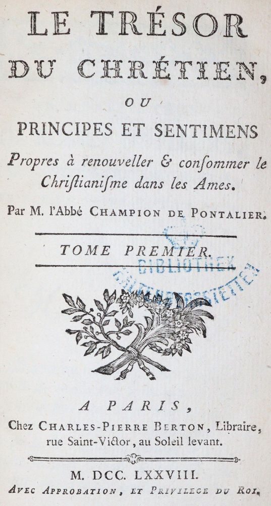 Große Abbildung Nr.1: 144-32 Champion de Pontalier,F.: (Alte Drucke, Handschriften und Theologie)