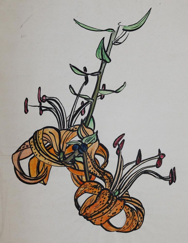 Große Abbildung Nr.5: 144-3292 Blumen: (Künstlergraphik)