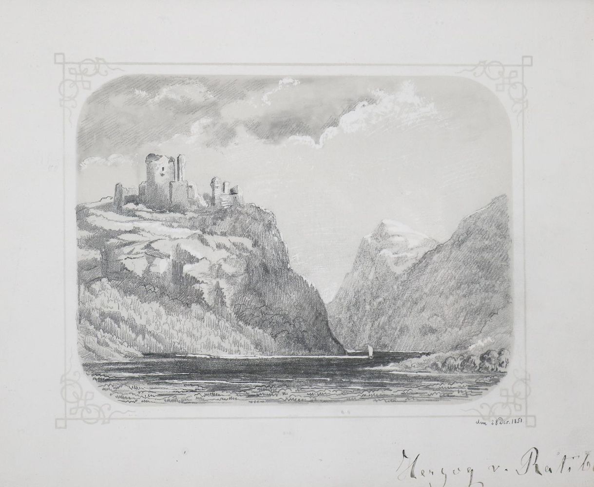Große Abbildung Nr.1: 144-3321 Burgruine: (Künstlergraphik)
