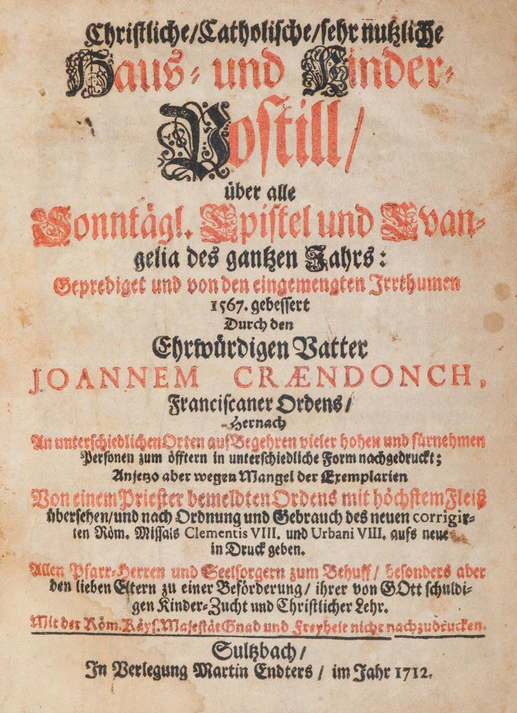 Große Abbildung Nr.1: 144-36 Craendoch,J.: (Alte Drucke, Handschriften und Theologie)