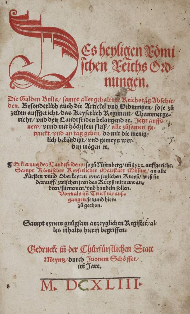 Große Abbildung Nr.1: 144-37 Des heyligen Roemischen Reichs Ordnungen.: (Alte Drucke, Handschriften und Theologie)