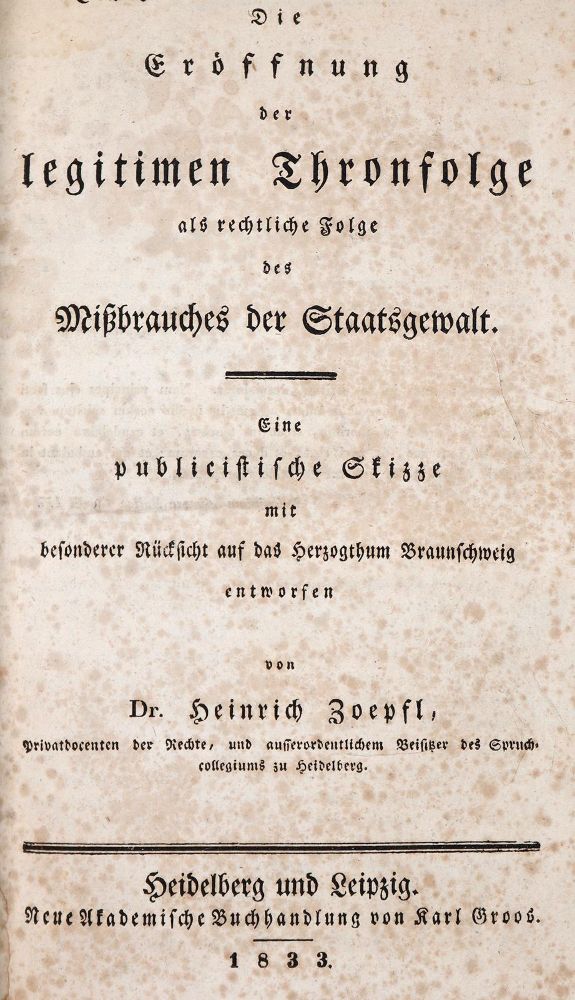 Große Abbildung Nr.1: 144-370 Zoepfl,H.: (Jus der Bibliothek v. Prof. Thomas Würtenberger, Politik und Staatswissenschaften)