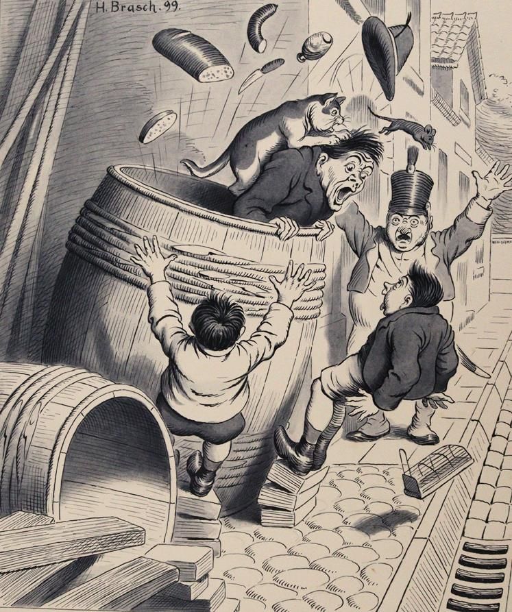 Große Abbildung Nr.1: 144-3821 Brasch, Hans: (Künstlergraphik, Karikatur)