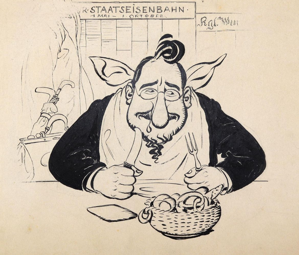 Große Abbildung Nr.1: 144-3823 Federzeichnungen.: (Künstlergraphik, Karikatur)