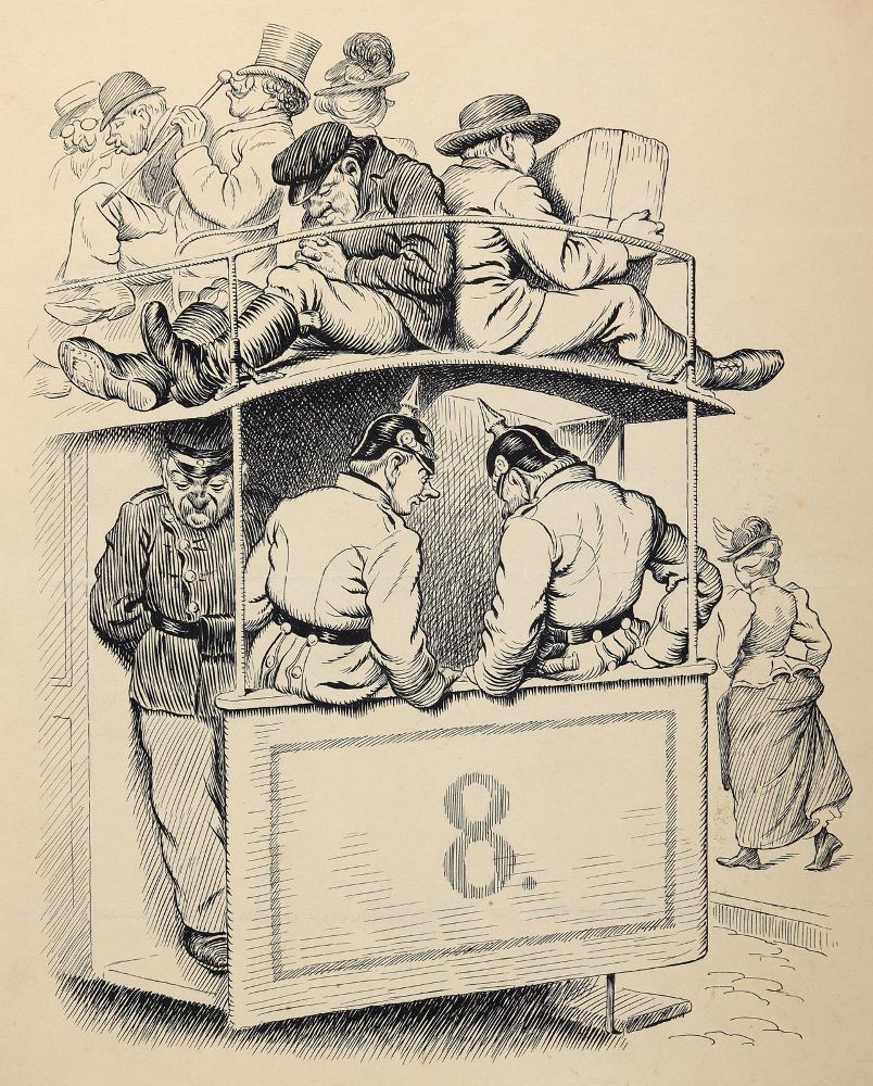 Große Abbildung Nr.3: 144-3823 Federzeichnungen.: (Künstlergraphik, Karikatur)