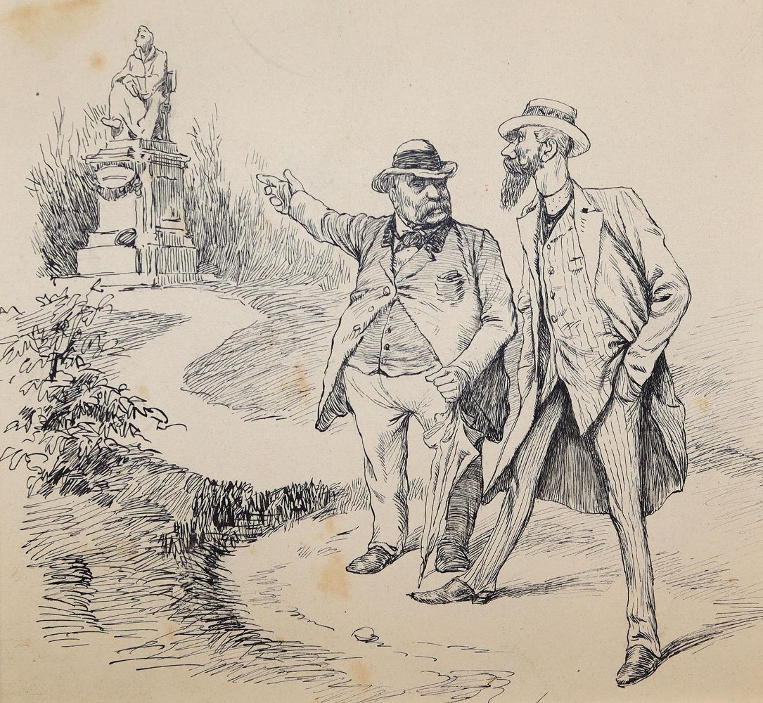 Große Abbildung Nr.4: 144-3823 Federzeichnungen.: (Künstlergraphik, Karikatur)