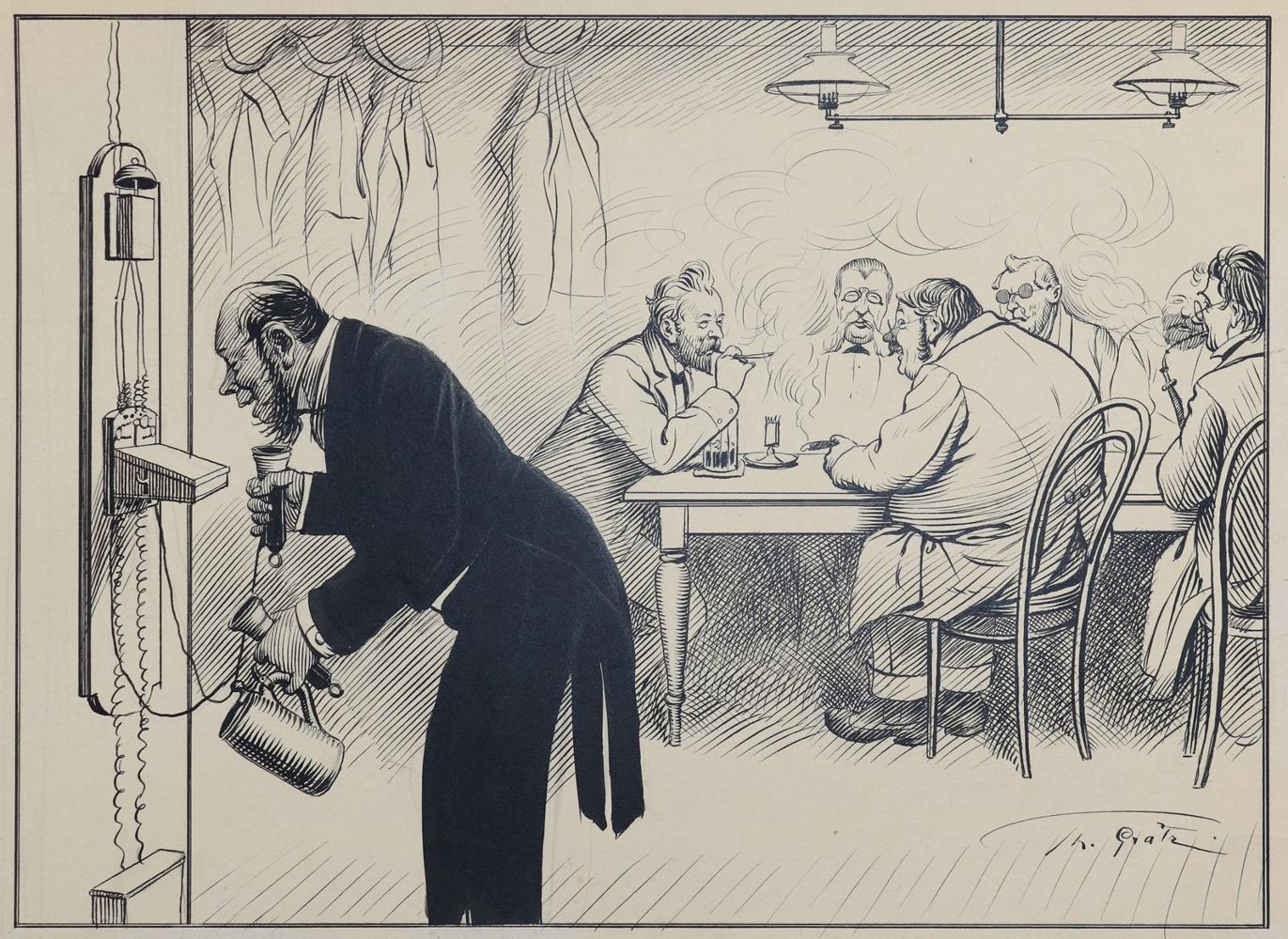Große Abbildung Nr.6: 144-3834 Grätz, Theodor: (Künstlergraphik, Karikatur)
