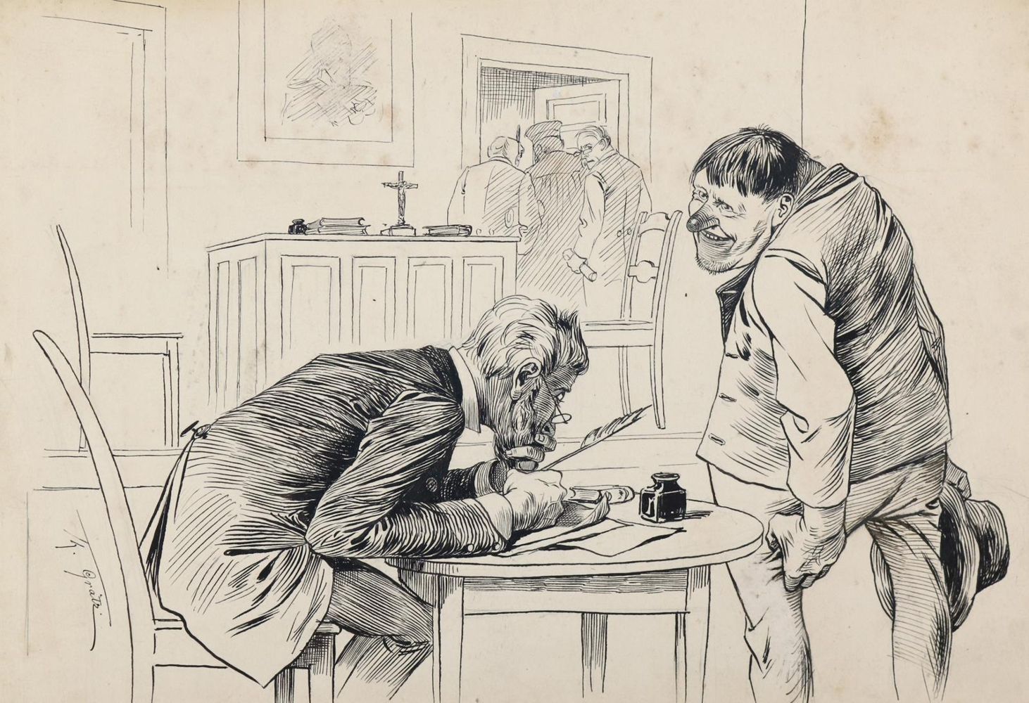 Große Abbildung Nr.9: 144-3835 Grätz, Theodor: (Künstlergraphik, Karikatur)
