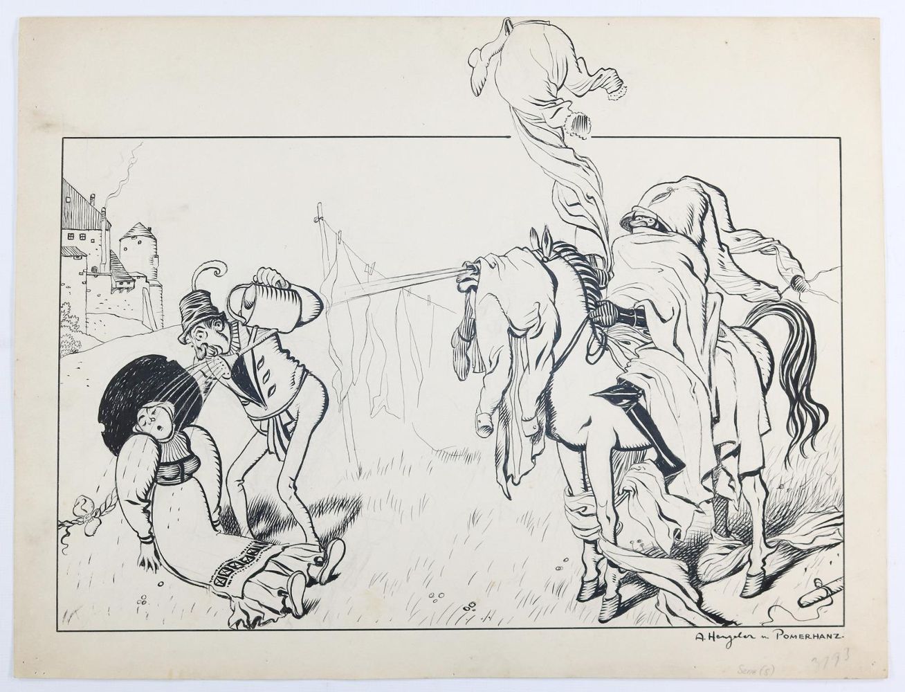 Große Abbildung Nr.5: 144-3843 Hengeler, Adolf: (Künstlergraphik, Karikatur)