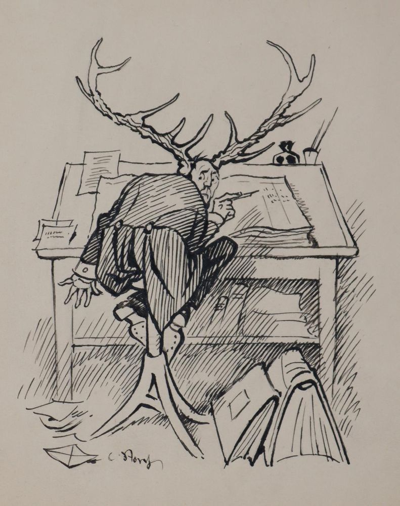 Große Abbildung Nr.2: 144-3848 Karikaturen.: (Künstlergraphik, Karikatur)