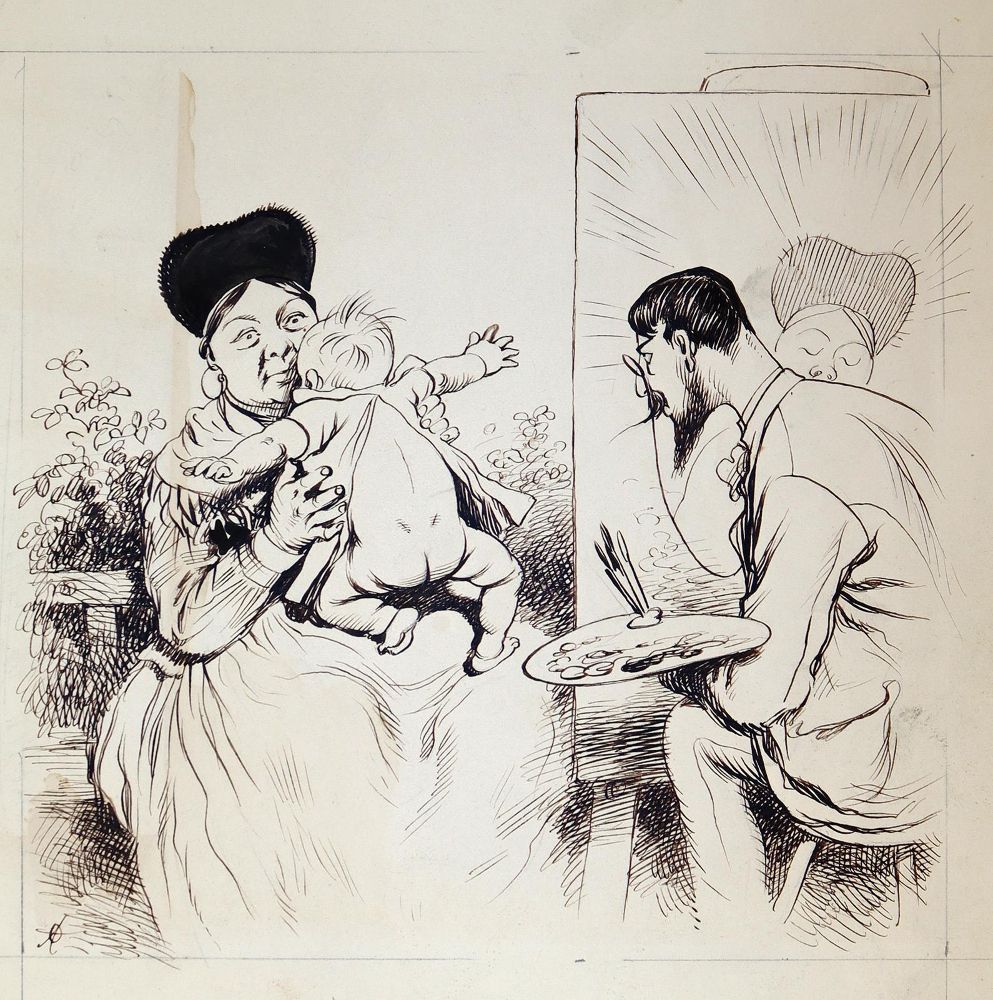 Große Abbildung Nr.5: 144-3858 Oberländer, Adolf: (Künstlergraphik, Karikatur)