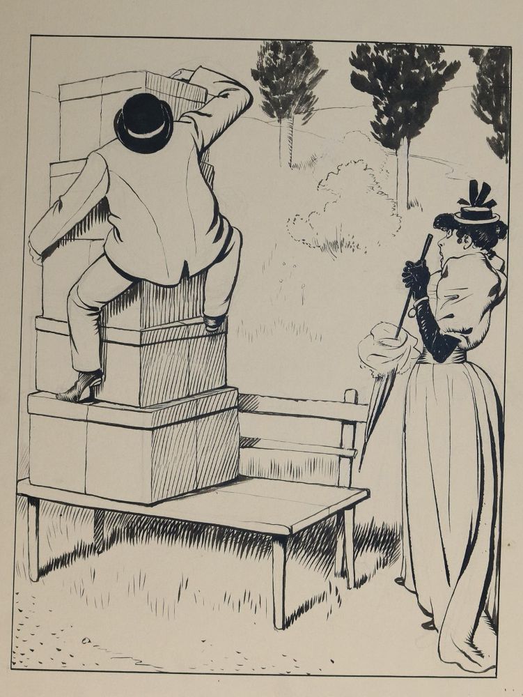 Große Abbildung Nr.6: 144-3859 Oberländer, Adolf: (Künstlergraphik, Karikatur)