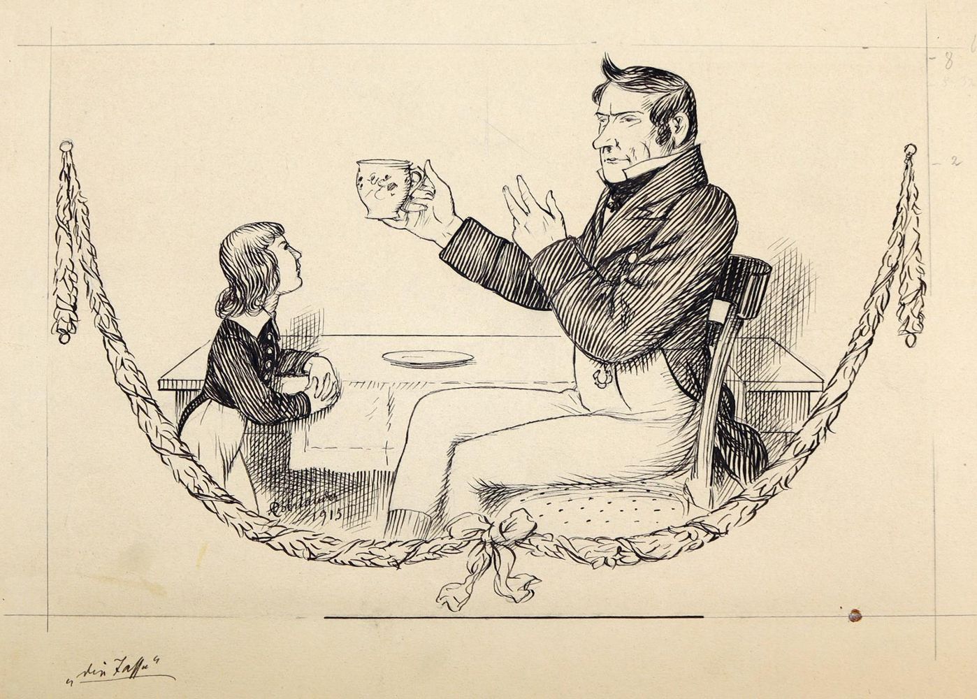 Große Abbildung Nr.2: 144-3861 Oberländer, Adolf: (Künstlergraphik, Karikatur)