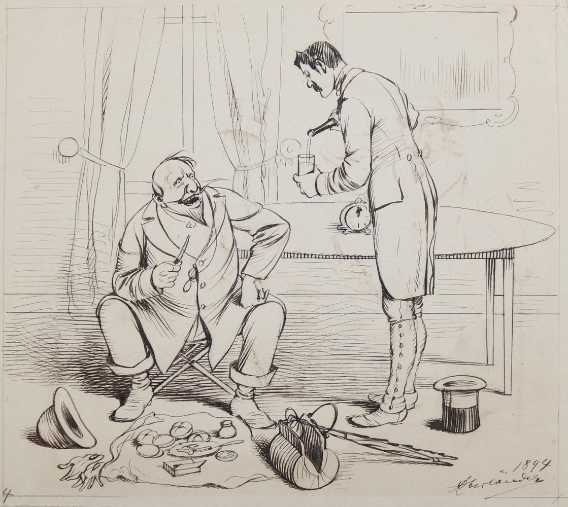 Große Abbildung Nr.2: 144-3865 Oberländer, Adolf: (Künstlergraphik, Karikatur)