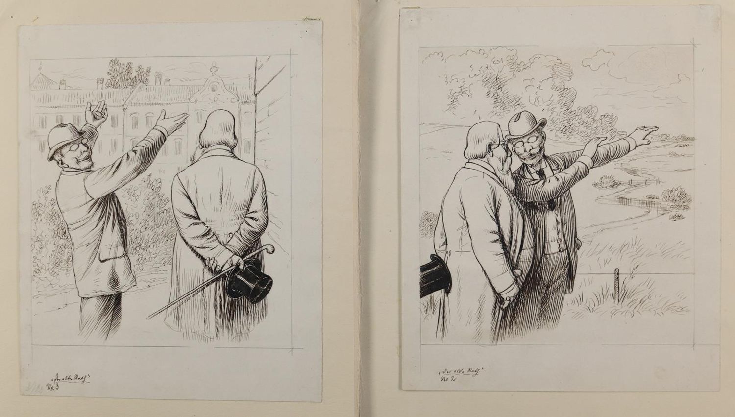 Große Abbildung Nr.3: 144-3865 Oberländer, Adolf: (Künstlergraphik, Karikatur)