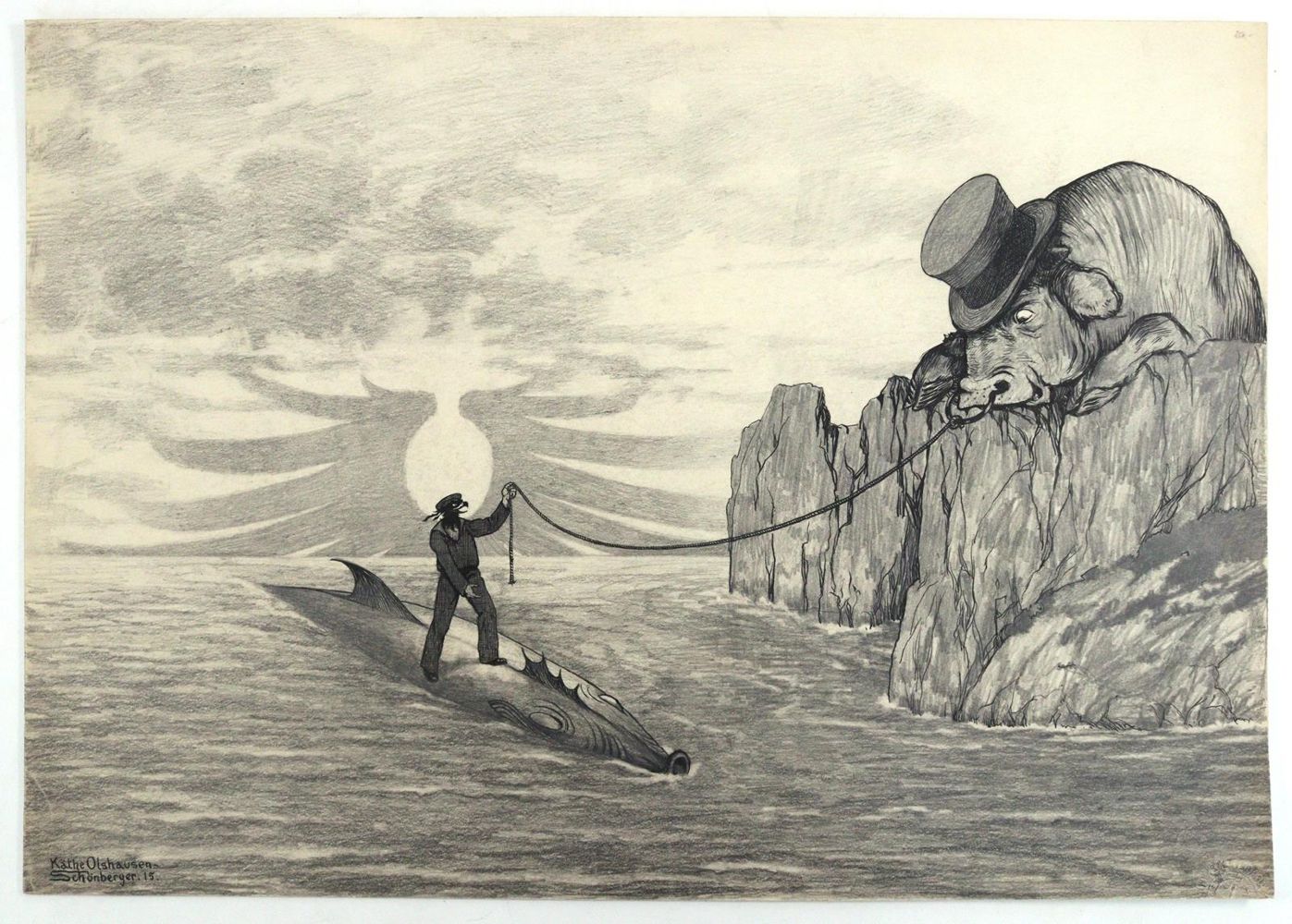 Große Abbildung Nr.4: 144-3868 Olshausen-Schöneberg, Käthe: (Künstlergraphik, Karikatur)