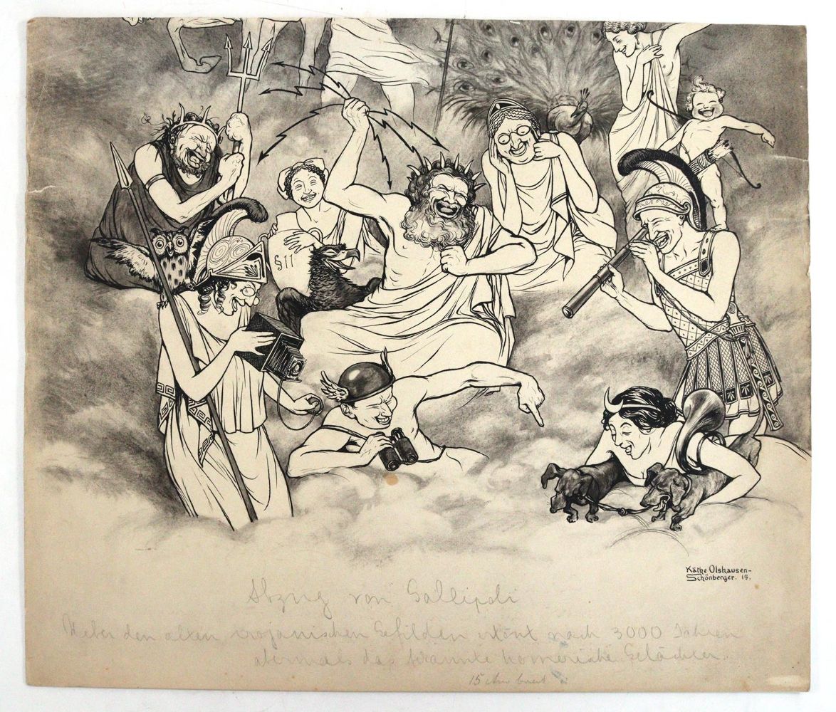 Große Abbildung Nr.6: 144-3868 Olshausen-Schöneberg, Käthe: (Künstlergraphik, Karikatur)