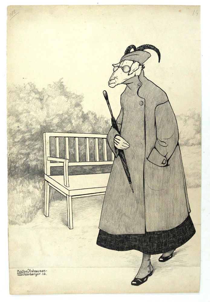 Große Abbildung Nr.8: 144-3868 Olshausen-Schöneberg, Käthe: (Künstlergraphik, Karikatur)