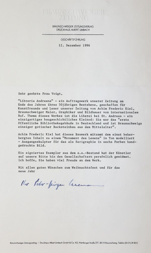 Große Abbildung Nr.2: 144-3888 Kiel, Achim Frederic: (Künstlergraphik)