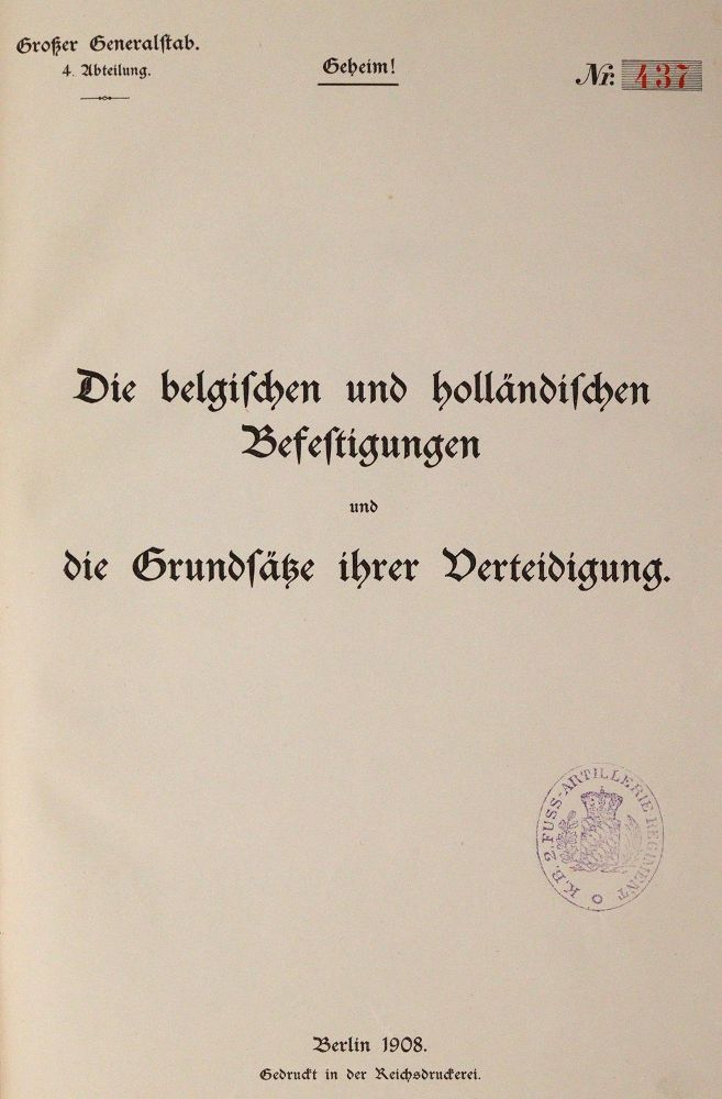 Große Abbildung Nr.1: 144-399 Belgischen und holländischen Befestigungen, Die,: (Militaria)
