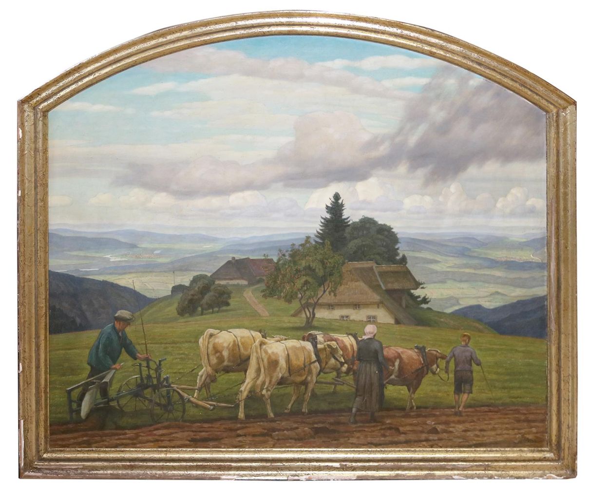 Große Abbildung Nr.1: 144-4169 Pflügende: (Künstlergraphik)