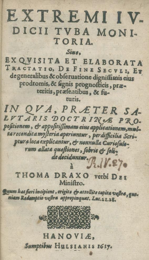 Große Abbildung Nr.1: 144-42 Draxe,T.: (Alte Drucke, Handschriften und Theologie)