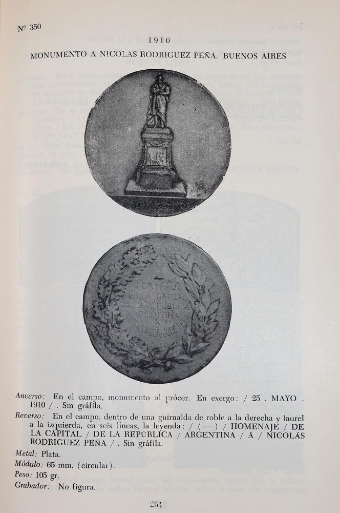 Große Abbildung Nr.3: 144-465 Argentinien.: (Numismatik u. Siegelkunde, Medaillen)