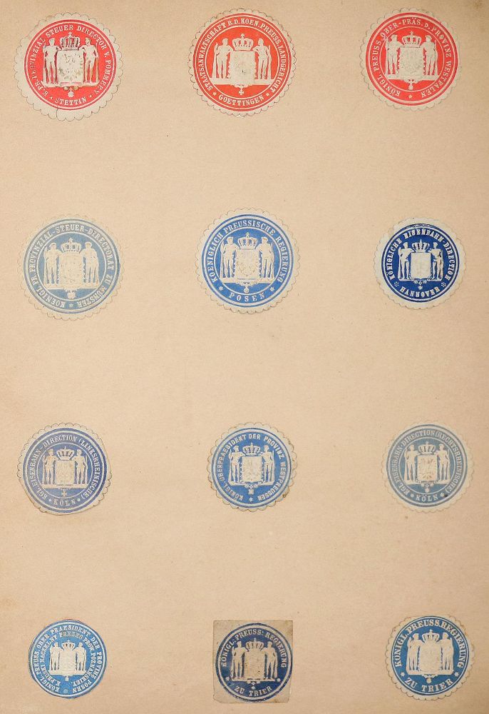 Große Abbildung Nr.1: 144-467 Klebestempel bzw. Trockenstempel.: (Numismatik u. Siegelkunde, Medaillen)