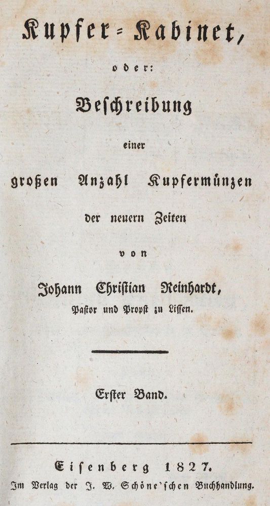 Große Abbildung Nr.2: 144-472 Reinhardt,J.C.: (Numismatik u. Siegelkunde, Medaillen)
