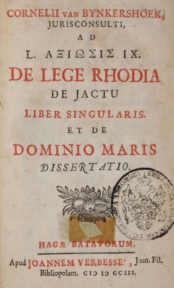 Große Abbildung Nr.1: 144-492 Bynkershoek,C.v.: (Seewesen)