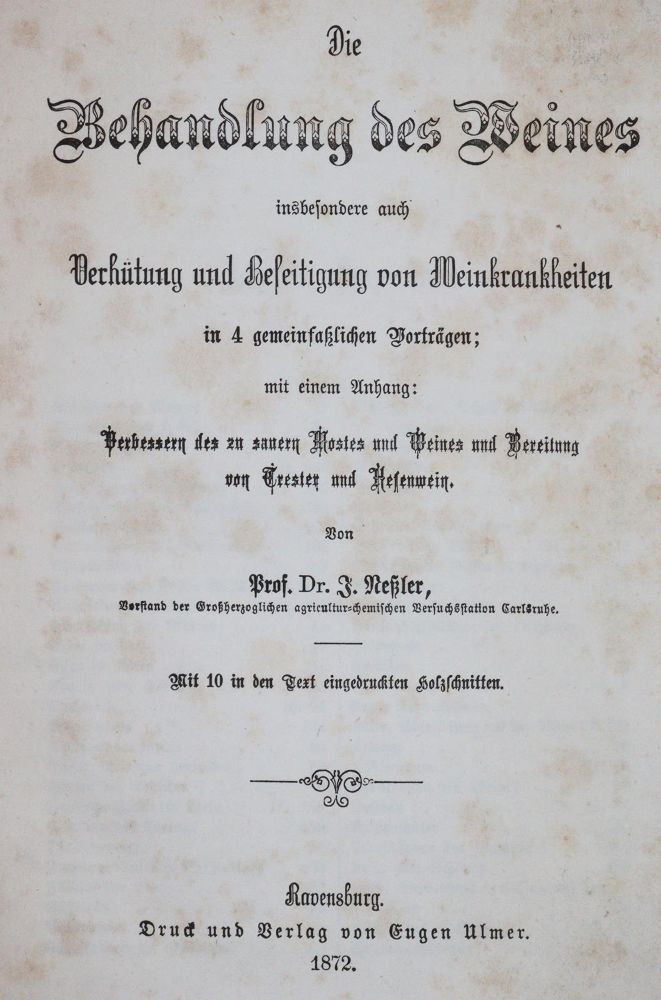Große Abbildung Nr.1: 144-536 Neßler,J.: (Küche und Haushalt, Getränke, Wein)
