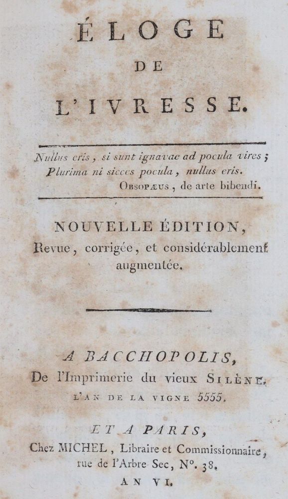 Große Abbildung Nr.2: 144-537 (Sallengre,A.-H.de).: (Küche und Haushalt, Getränke, Wein)