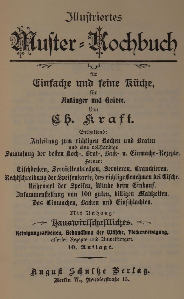 Große Abbildung Nr.1: 144-550 Kraft,C.: (Küche und Haushalt, Kochbücher)