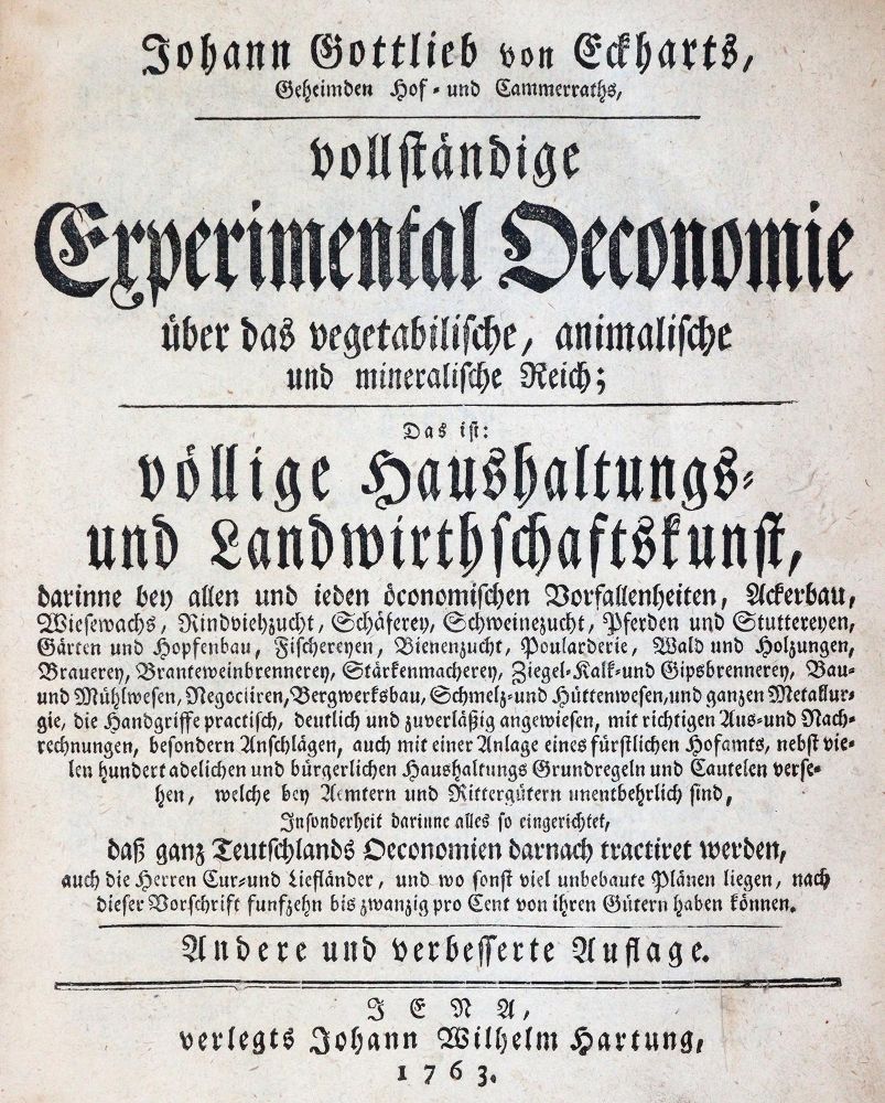 Große Abbildung Nr.1: 144-574 Eckhart,J.G.: (Land- und Forstwirtschaft, Landwirtschaft)
