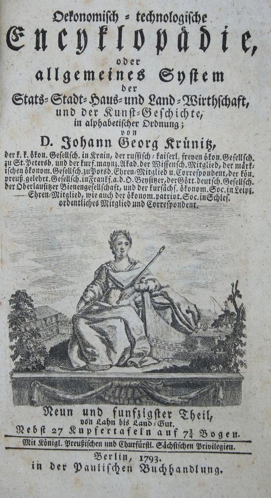 Große Abbildung Nr.1: 144-576 Krünitz,J.G.: (Land- und Forstwirtschaft, Landwirtschaft, Landgut)