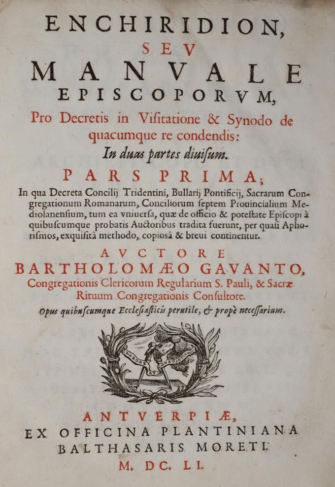Große Abbildung Nr.1: 144-60 Gavanti,B.: (Alte Drucke, Handschriften und Theologie)