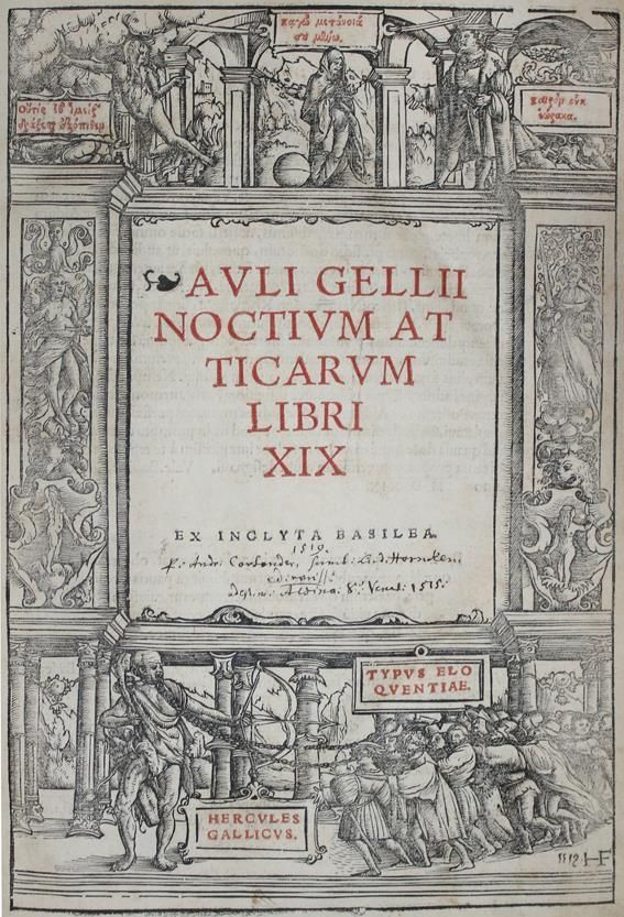 Große Abbildung Nr.1: 144-61 Gellius,A.: (Alte Drucke, Handschriften und Theologie)