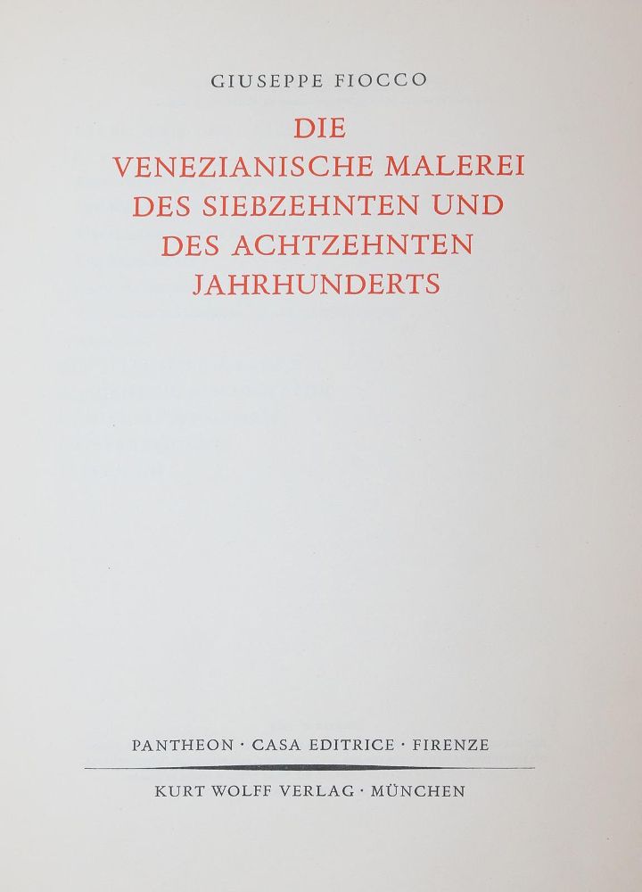 Große Abbildung Nr.1: 144-632 Fiocco,G.: (Kunstwissenschaft)