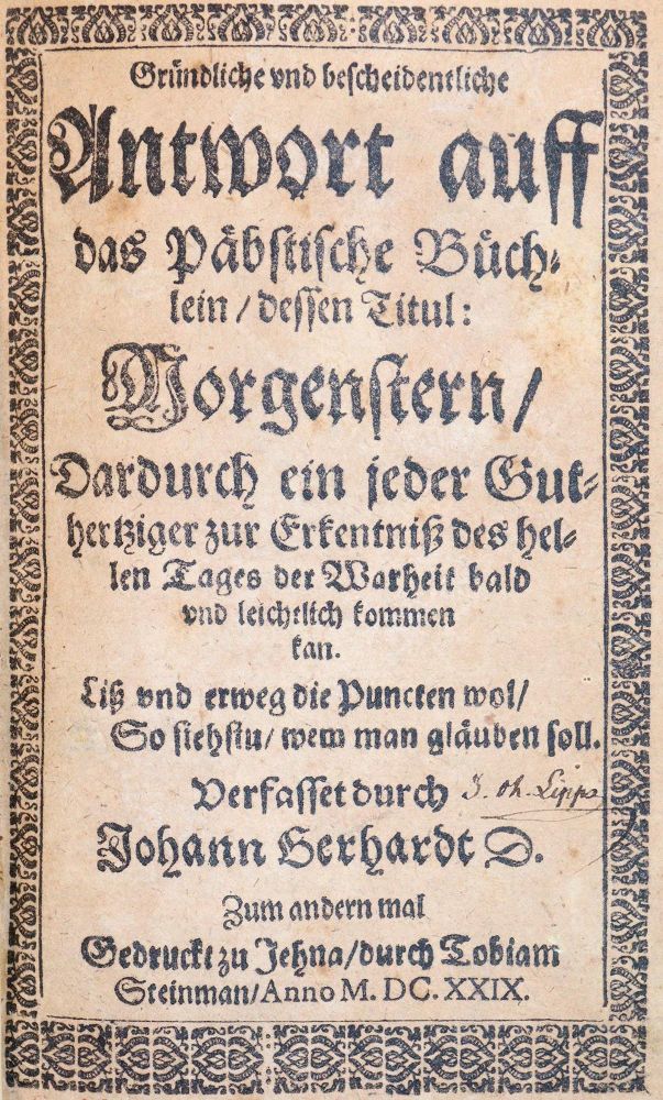 Große Abbildung Nr.1: 144-64 Gerhard,J.: (Alte Drucke, Handschriften und Theologie)