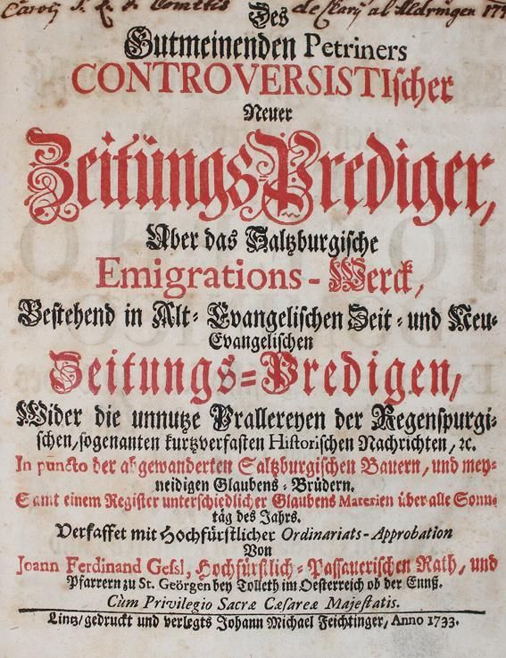 Große Abbildung Nr.1: 144-68 Gessl,J.F.: (Alte Drucke, Handschriften und Theologie)