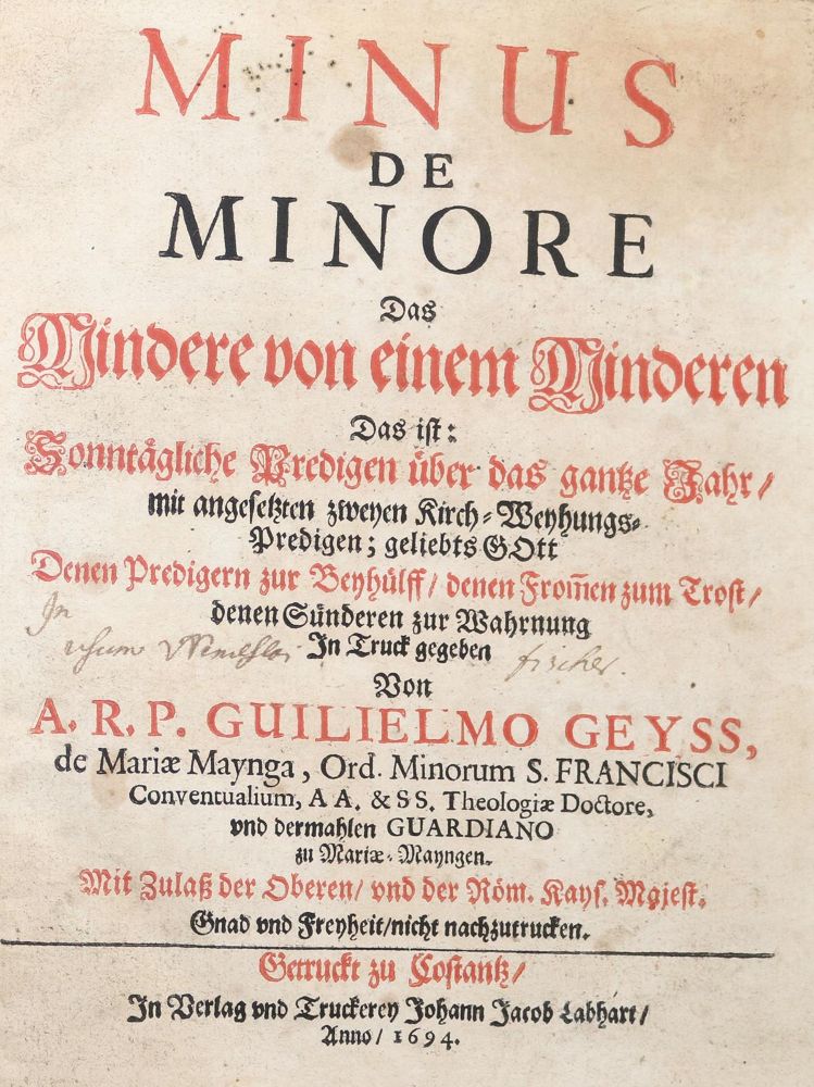 Große Abbildung Nr.1: 144-69 Geyss,W.: (Alte Drucke, Handschriften und Theologie)